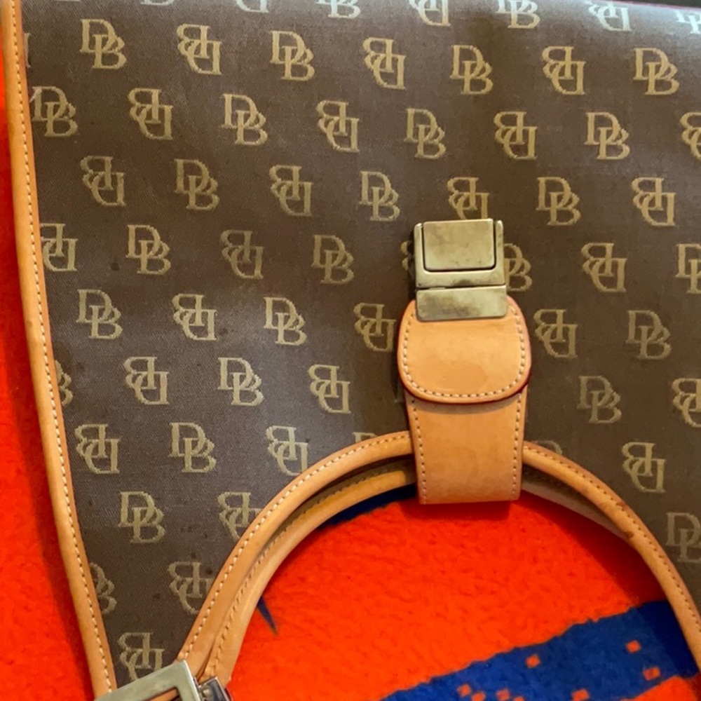 Dooney & Bourke Vintage Set of 3 Taupe Canvas & Tan Leather Bags, Preowned - Picture 8 of 16